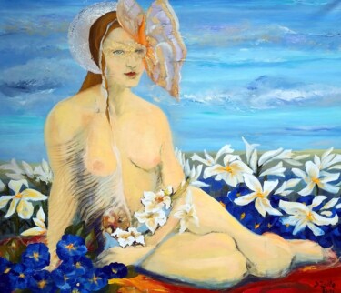 Malarstwo zatytułowany „Desnudo... En los J…” autorstwa Beatriz Zucaro, Oryginalna praca, Olej