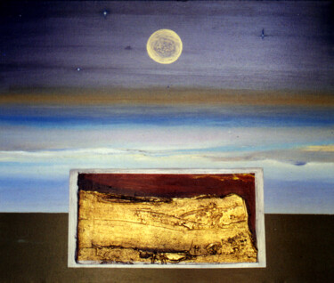 Painting titled "EL QUINTO ELEMENTO…" by Beatriz Zucaro, Original Artwork, Oil Mounted on Wood Stretcher frame