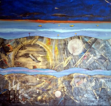 Painting titled "Los misterios del E…" by Beatriz Zucaro, Original Artwork, Acrylic Mounted on Wood Stretcher frame