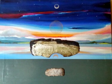 Painting titled "O2 VIDA .  Principi…" by Beatriz Zucaro, Original Artwork, Oil Mounted on Wood Stretcher frame