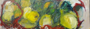 Painting titled "CITRONS" by Beatrice Bossard, Original Artwork, Acrylic