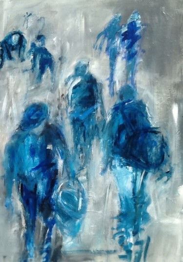 Painting titled "Pêcheurs de palourd…" by Beatrice Bossard, Original Artwork