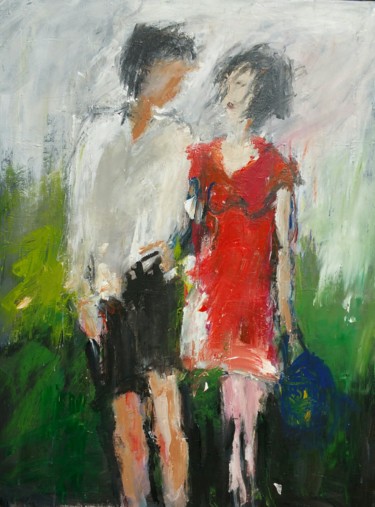 Peinture intitulée "Ballade amoureuse" par Beatrice Bossard, Œuvre d'art originale