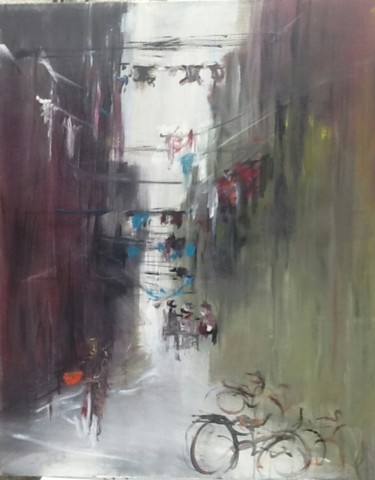 Peinture intitulée "Ruelle" par Beatrice Bossard, Œuvre d'art originale