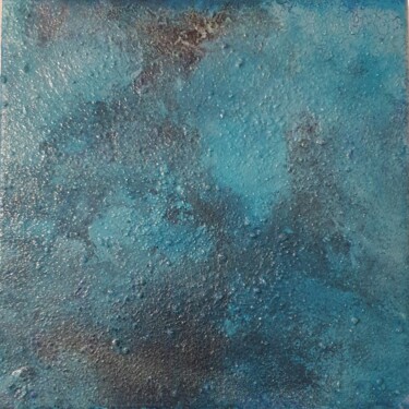 Картина под названием "Bleu Lagon" - Béatrice Burel, Подлинное произведение искусства, Акрил Установлен на Деревянная рама д…