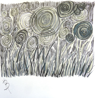 Desenho intitulada "gribouillages 8" por Béatrice Hadjopoulos, Obras de arte originais, Pigmentos