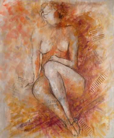 Peinture intitulée "nu assis" par Bea Rialland, Œuvre d'art originale, Acrylique