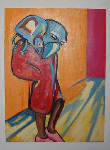 Картина под названием "Joe's Baggage" - Beatriz Galindofernandez, Подлинное произведение искусства