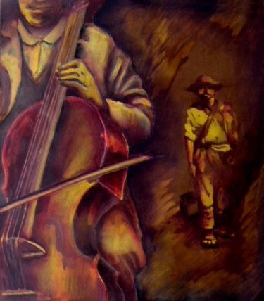 Pintura intitulada "Músico" por Beatriz Loreto Pineda, Obras de arte originais
