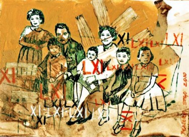 Painting titled "Familia del 60" by Beatriz Loreto Pineda, Original Artwork