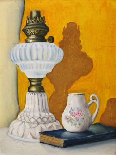 Schilderij getiteld "Lámpara" door Beatriz Loreto Pineda, Origineel Kunstwerk