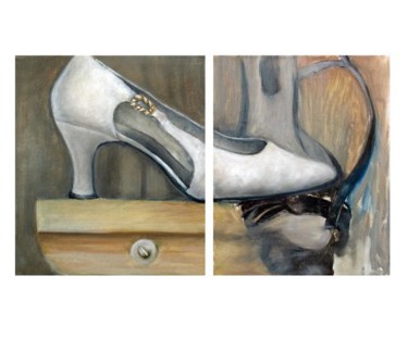 Peinture intitulée "Zapato blanco" par Beatriz Loreto Pineda, Œuvre d'art originale