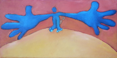Painting titled "A bras ouverts" by Bebu, Original Artwork, Oil