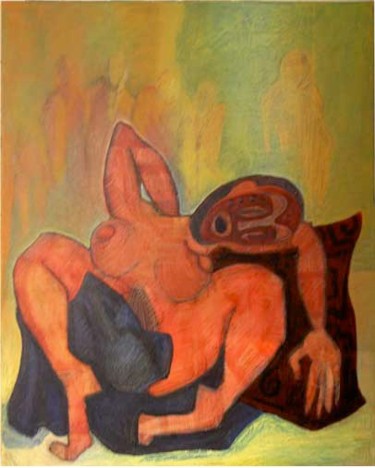 Peinture intitulée "Mère" par Bebu, Œuvre d'art originale, Huile
