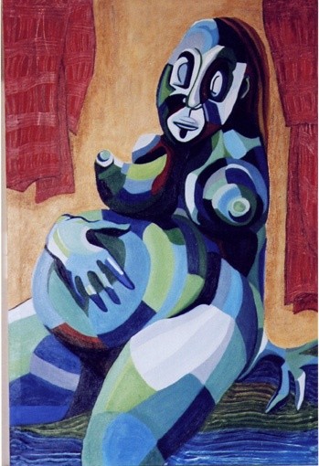 Peinture intitulée "Femme Porcelaine" par Bebu, Œuvre d'art originale, Huile