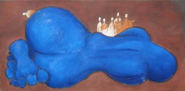 Peinture intitulée "Naissance d'un monde" par Bebu, Œuvre d'art originale, Huile