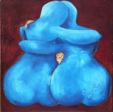 Peinture intitulée "Coeur de Wouzwous" par Bebu, Œuvre d'art originale, Huile