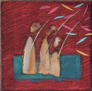 Peinture intitulée "Dans le sens du vent" par Bebu, Œuvre d'art originale, Huile