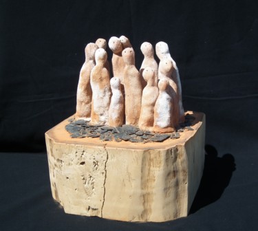 Sculpture intitulée "Contemplation" par Bebu, Œuvre d'art originale, Argile