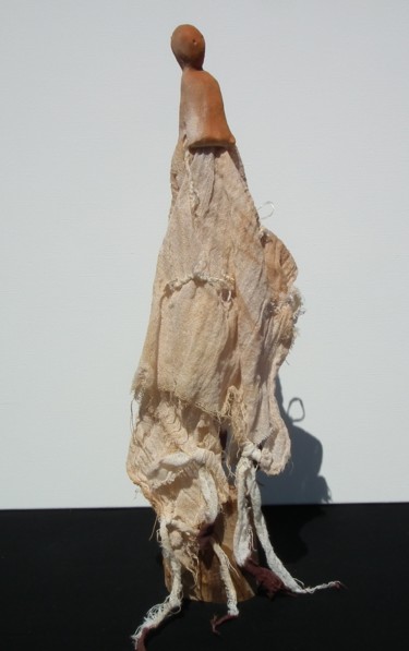Sculpture intitulée "Fétiche 6 - promise" par Bebu, Œuvre d'art originale, Argile