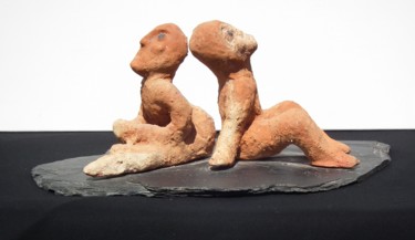 Sculpture titled "La bonne étoile" by Bebu, Original Artwork, Clay