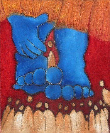 Peinture intitulée "L'invité" par Bebu, Œuvre d'art originale, Huile