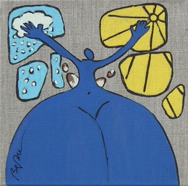 Peinture intitulée "Faire la pluie et l…" par Bebu, Œuvre d'art originale