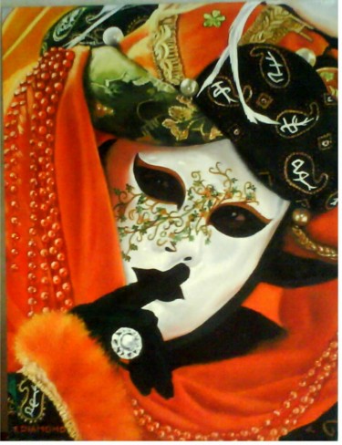 Résultat de recherche d'images pour masques de venise en peinture a  l'huile