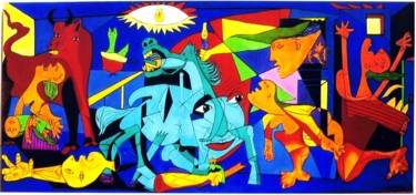 Painting titled "GUERNICA ET LE REGA…" by Aurore Alexis, Original Artwork, Oil