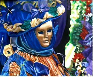 Peinture intitulée "Costume de Venise" par Aurore Alexis, Œuvre d'art originale, Huile