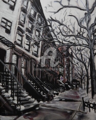 Malerei mit dem Titel "New York Cold" von Becky Arner, Original-Kunstwerk, Acryl