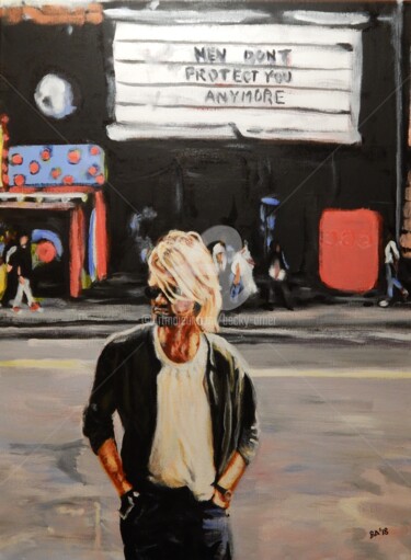 Painting titled "Kurt Knew" by Becky Arner, Original Artwork, Acrylic