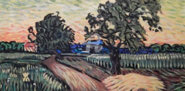 Картина под названием "Van Gogh's Landscap…" - Becky Arner, Подлинное произведение искусства, Акрил