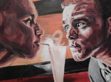 Painting titled "Trainspotting" by Becky Arner, Original Artwork, Acrylic