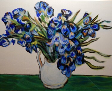 Pintura intitulada "Van Gogh's Vase wit…" por Becky Arner, Obras de arte originais, Acrílico