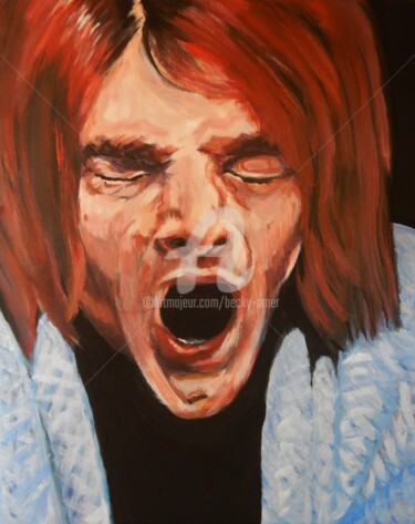 Painting titled "Kurt Tired" by Becky Arner, Original Artwork, Acrylic