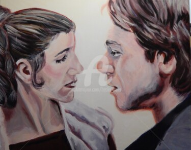 Painting titled "Leia & Han" by Becky Arner, Original Artwork, Acrylic