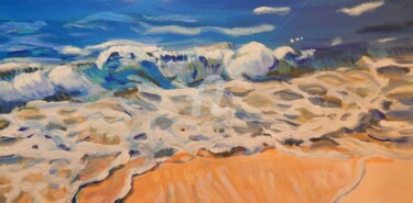 Painting titled "Wave" by Becky Arner, Original Artwork, Acrylic