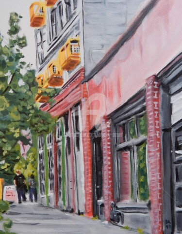 Malarstwo zatytułowany „Seattle, Pine Street” autorstwa Becky Arner, Oryginalna praca, Akryl