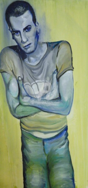 Malerei mit dem Titel "Ewan - Transpotting" von Becky Arner, Original-Kunstwerk, Acryl