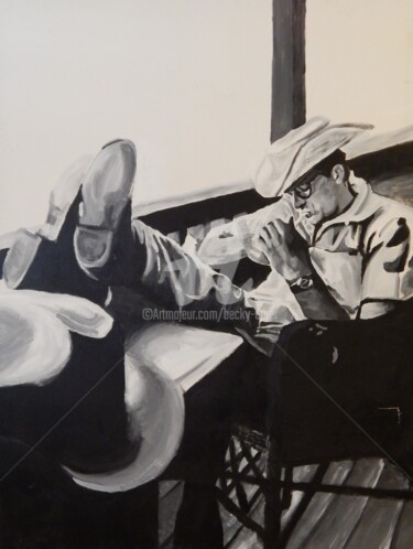 Peinture intitulée "James Dean on the s…" par Becky Arner, Œuvre d'art originale, Acrylique