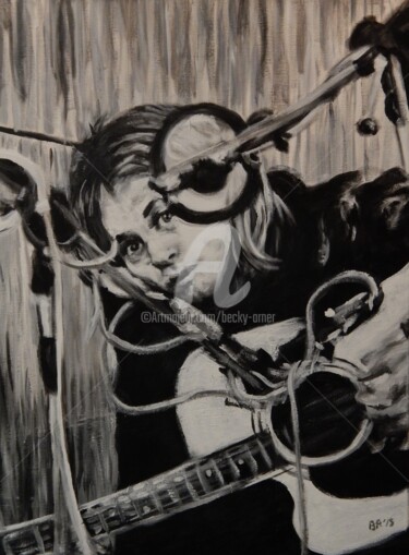 Malerei mit dem Titel "Kurt Cobain could h…" von Becky Arner, Original-Kunstwerk, Acryl