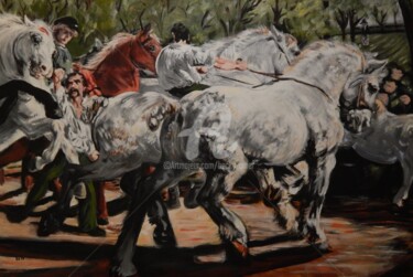 Malerei mit dem Titel "Bonheur's The Horse…" von Becky Arner, Original-Kunstwerk, Acryl