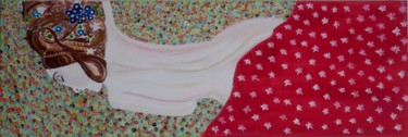 Peinture intitulée "La sieste / A nap" par Clara Becq, Œuvre d'art originale, Huile Monté sur Châssis en bois