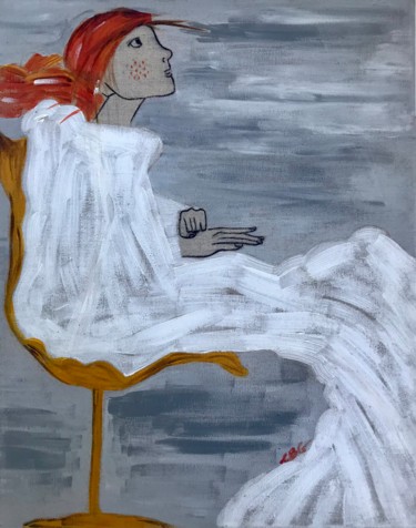Pintura intitulada "Regard sur la femme…" por Clara Becq, Obras de arte originais, Acrílico