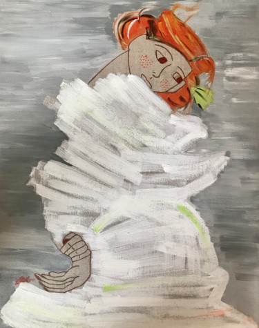Painting titled "Regard sur la femme…" by Clara Becq, Original Artwork, Acrylic