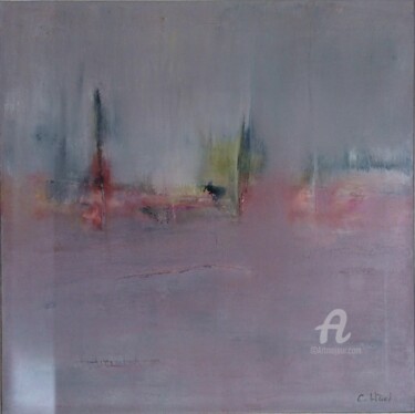 Painting titled "Air silencieux" by Beda, Original Artwork, Oil Mounted on artwork_cat.