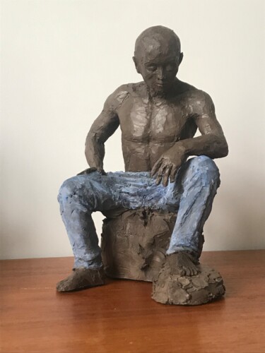 Скульптура под названием "Ticaille" - Bee Pellerin, Подлинное произведение искусства, Терракота