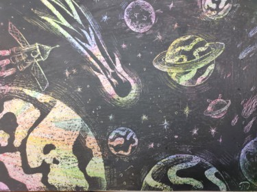 Картина под названием "Космос" - Татьяна Скворцова, Подлинное произведение искусства, Гуашь