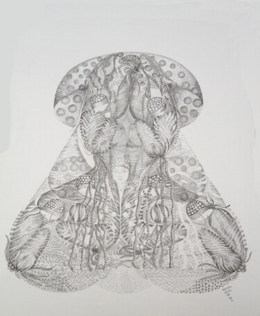 Рисунок под названием "Mushroom ©" - Bega, Подлинное произведение искусства, Чернила